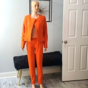 100 % Wool Joe Fresh Off the Runway Limited Edition Collection Orange Suit